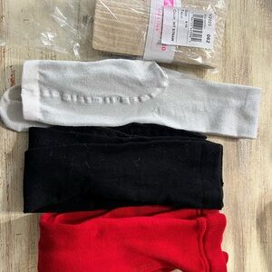 Set of Three Socks - White, Black, Red